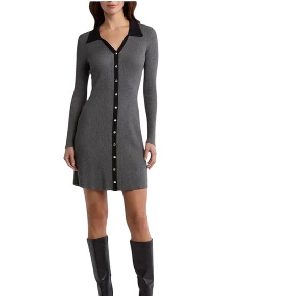 NWOT Ellen Tracy Long Sleeve Ribbed Sweater Dress - Sz L - Picture 1 of 8
